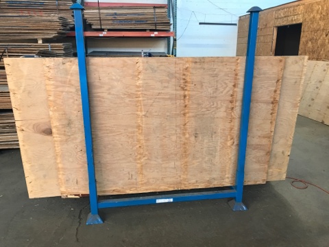4ft x 8ft Plywood Sheathing board in racks.