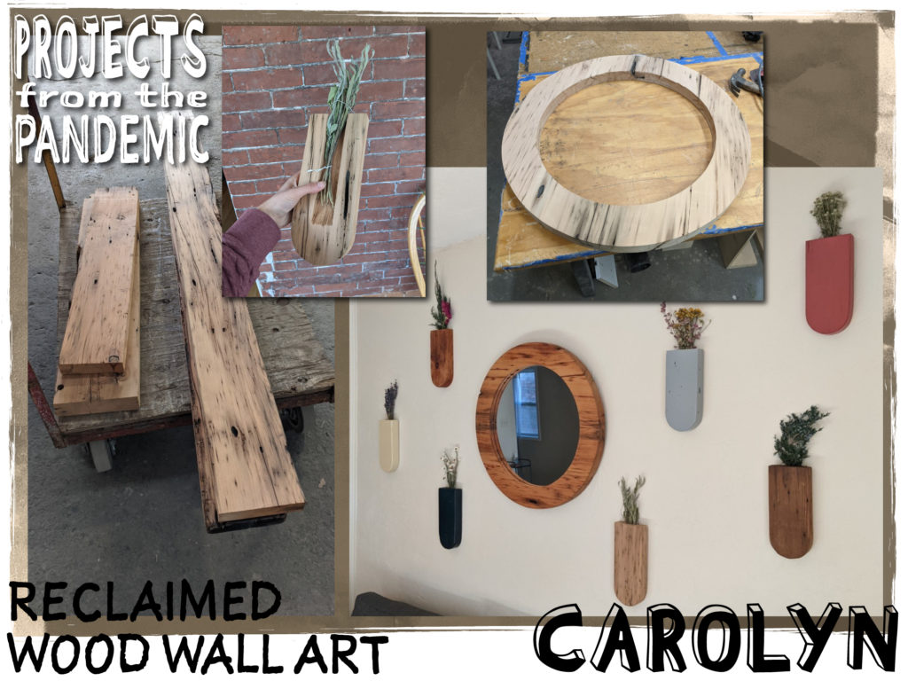 Reclaimed Wood Wall Art - Submitted by Carolyn - Decorate It Yourself with new wall hangings made from recaimed wood.