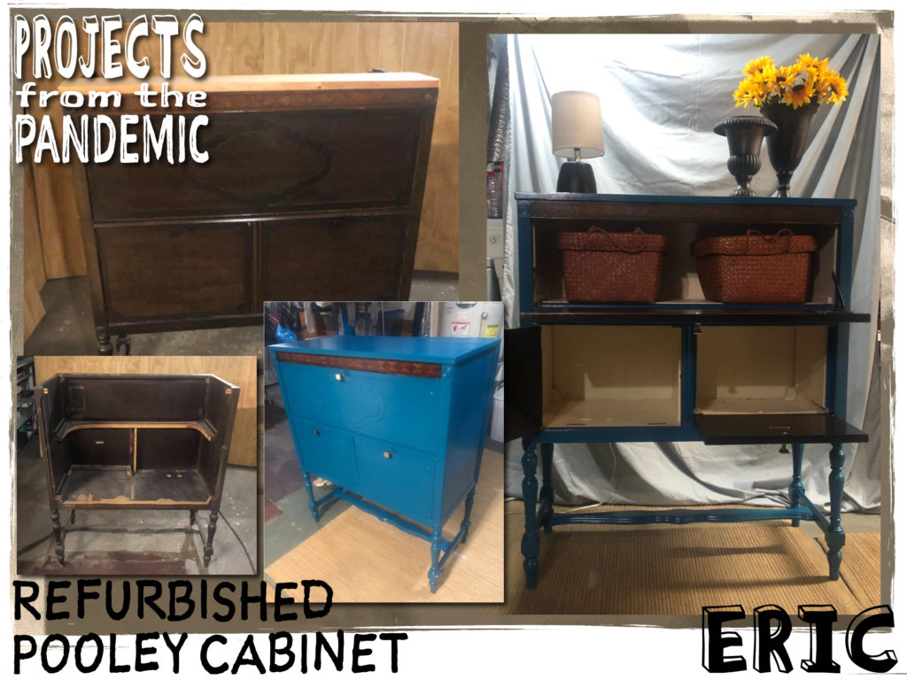 Refurbished Pooley Cabinet - Submitted by Eric - An old radio cabinet finally gets rebuilt and refinished in bright blue.