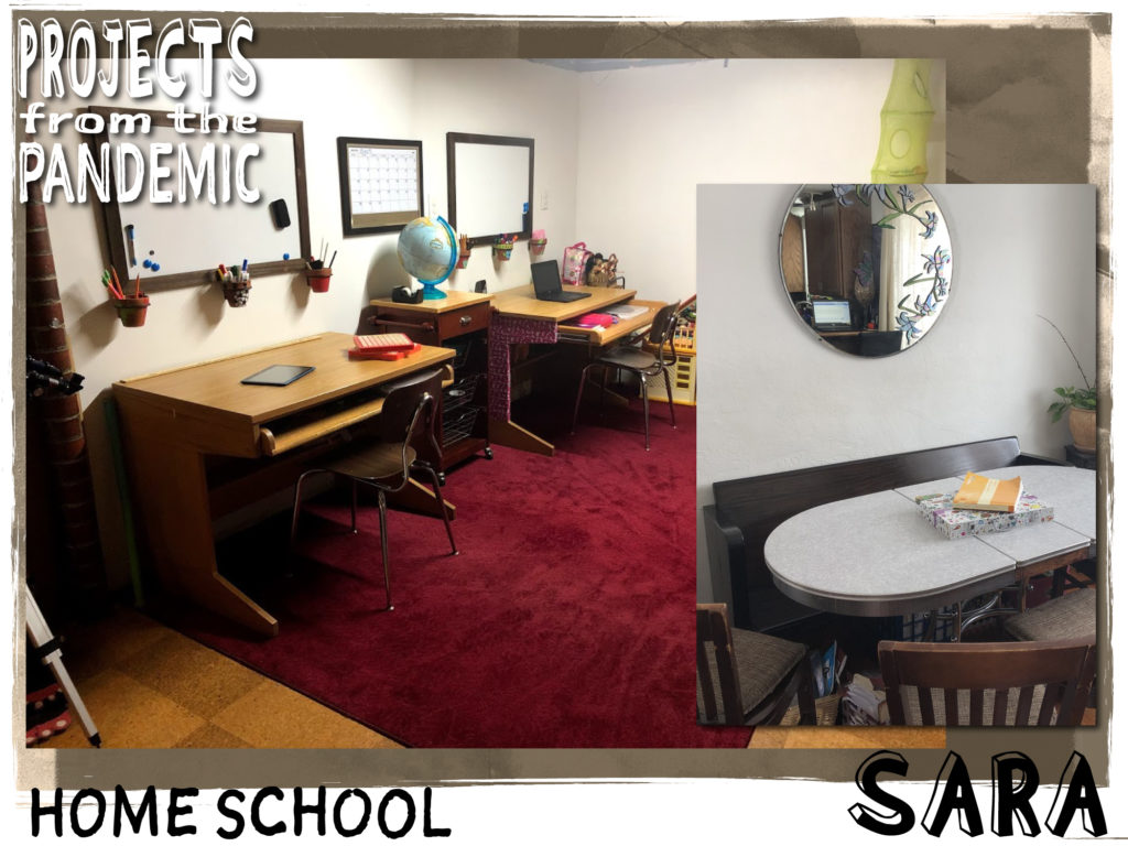 Home School - Submitted by Sara - Plans changed and a home schooling set up was created with secondhand items.
