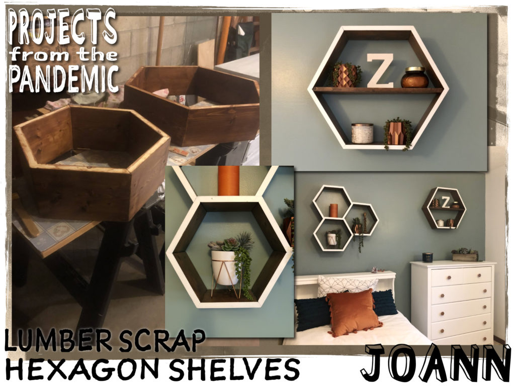 Lumber Scrap Hexagon Shelves - Submitted by Joann