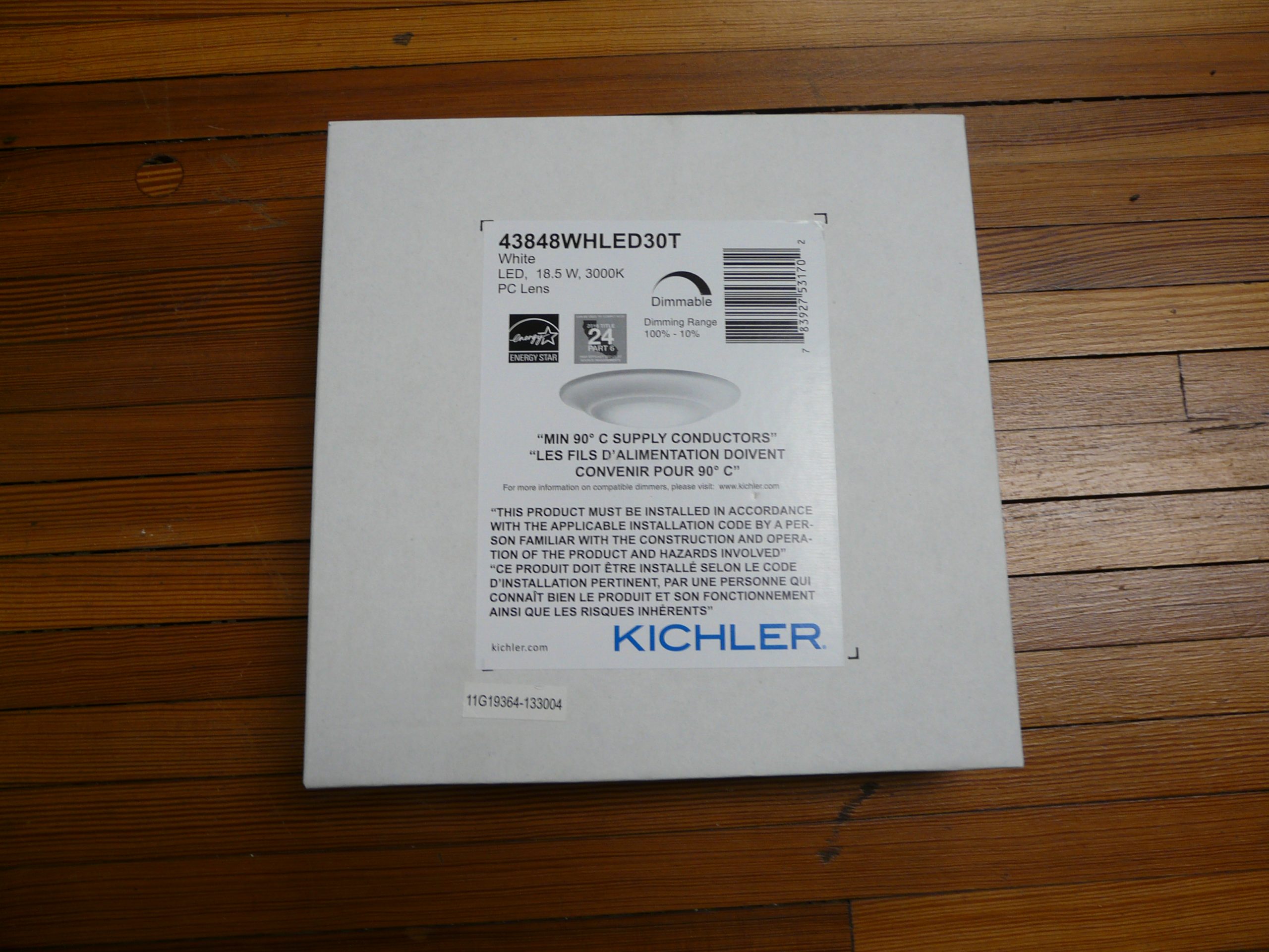 Lighting Ceiling Kichler LED 43848WHLED30T (Surplus) Construction