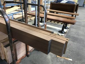 More planed mahogany stock.