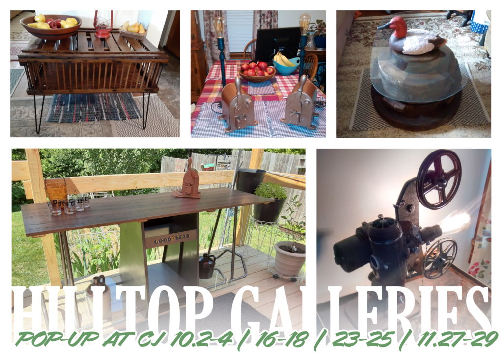 Hilltop Galleries Pop-Up Shop Collage and Event dates - click image for info