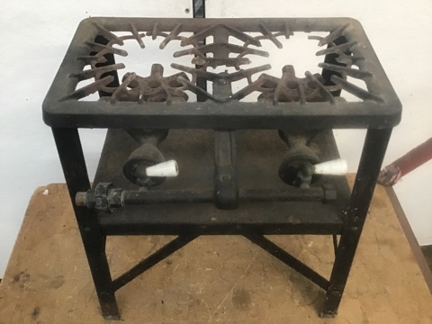 Antique Vintage Cast Iron Peerless No. 42 Propane 2 Burner Table