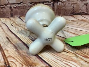 Plumbing Hardware - Republic - Porcelain Cross Knob & Valve - Hot