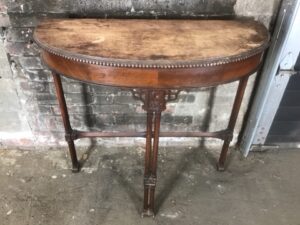 Table - Demilune Console Table - Mahogany