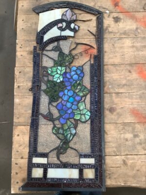Stained Glass Panel - Grapes on Vine Design - DAMAGED