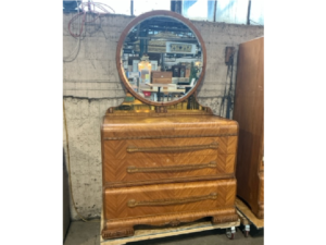 Art Deco Style Waterfall Dresser - 3 Drawer with Matching Beveled Mirror