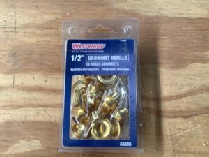 Hardware - Westward - 3AB86, 1/2in Grommet Refills 24ct - Metallic Brass