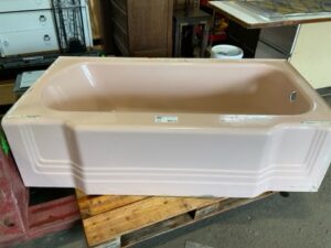 Bathroom Tub Skirted - American Standard - Circa 1950s  - Pink Cast Iron