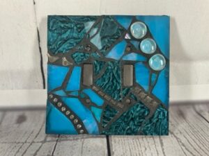Hardware Electrical - Kimberly Moon - Double Switch Cover - Multi Mosaic Glass