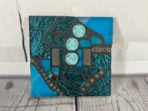 Hardware Electrical - Kimberly Moon - Double Switch Cover - Multi Mosaic Glass