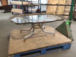REDUCED Table - Coffee Table, Glass Top - 1970s Metal Frame