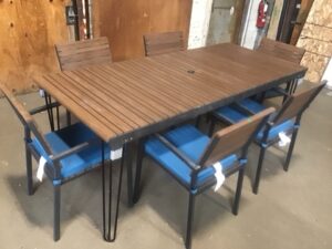 Outdoor Furniture - 7 PC Patio Set - Steel / Wood