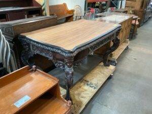 Table - Unfinished Top, Claw Foot & Drawer Mahogany