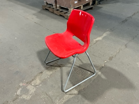 Chair - IKEA SNILLE - School - Stacking - Red - Construction Junction