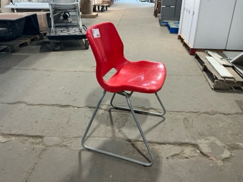 Chair - IKEA SNILLE - School - Stacking - Red - Construction Junction