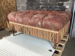 Seating Bench - Ottoman - Paisley - Tufted w/Brass Casters
