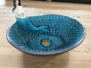 Sink - Handmade, Mermaid Vessel Sink Ceramic
