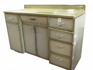 Sink - Youngstown Kitchens Green Enamel Sink , w/ Steel Cabinet Base