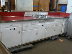 Kitchen Cabinet SET - Vintage Kitchen Set - 6 pc - Red Countertop
