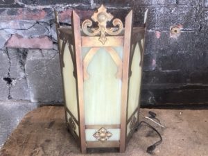 Lighting Wall Sconce Indoor - Ecclesiastic Gothic Sconce - Brass/Glass